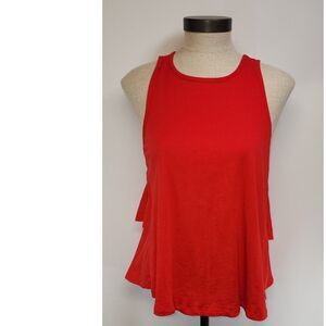 Bobi Los Angeles Red Ruffled Tank Top Size M